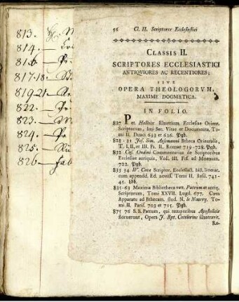 Classis II. Scriptores Ecclesiastici ...