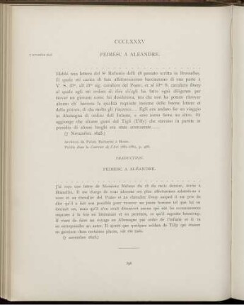 CCCLXXXV. Peiresc à Aléandre. Aix, 7 novembre 1625