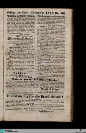 Lahrer Wochenblatt, Beilage zum Lahrer Wochenblatt
