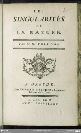 Les Singularités De La Nature