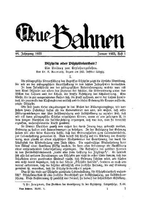 Disziplin oder Diszipliniertheit?