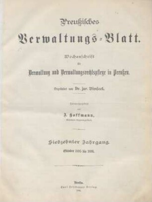 17.1895/96: Preußisches Verwaltungsblatt
