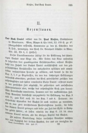 595-597 [Rezension] Rießler, Paul, Das Buch Daniel