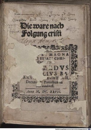 Die ware nach Folgung cristi