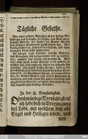 Tägliche Gebethe.