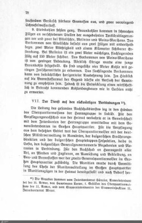 VII. Der Dienst auf den rückwärtigen Verbindungen.