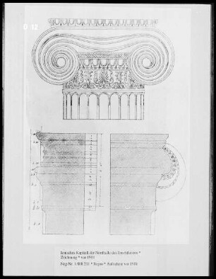Erechtheion auf der Akropolis von Athen, ionisches Kapitell der Nordhalle