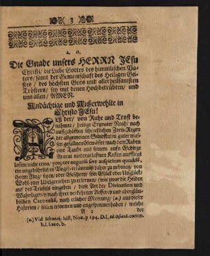 Die Gnade unsers Herrn Jesu Christi/ [...]