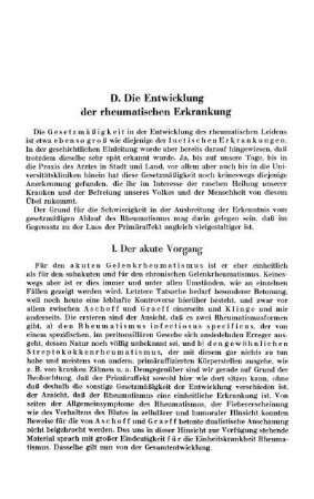 D. Die Entwicklung der rheumatischen Erkrankung