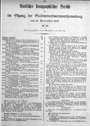 No. 33, 24. November 1910