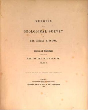 Memoirs of the Geological Survey of Great Britain, and of the Museum of Practical Geology in London. [10,2.] 1849