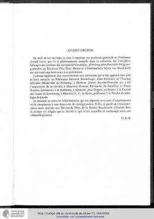 Avant-Propos