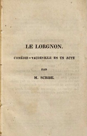 Le lorgnon : [comédie-vaudeville en un acte]