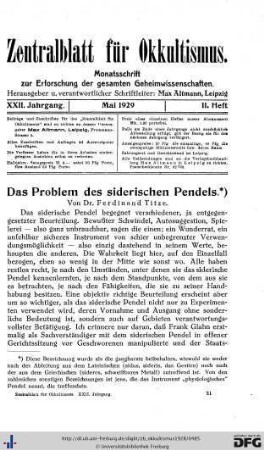 11. Heft (Mai 1929)