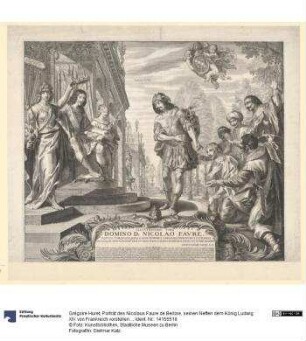 Porträt des Nicolaus Faure de Berlise, seinen Neffen dem König Ludwig XIV. von Frankreich vorstellend