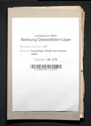 Korrespondenz gerichtet an Gräfin Amalie zur Lippe v.a. über Angelegenheiten von Vianen