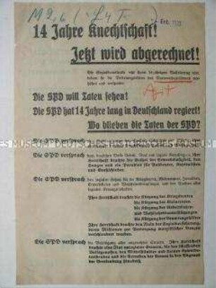 Wahlflugblatt der NSDAP zur Reichstagswahl 1933