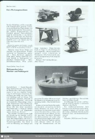 Elektromechanisches Manikür- und Pedikürgerät : VIII. Kunstaustellung der DDR