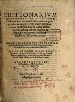 Dictionarium Latinogermanicum