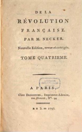 De la Révolution françoise. 4 (1797)