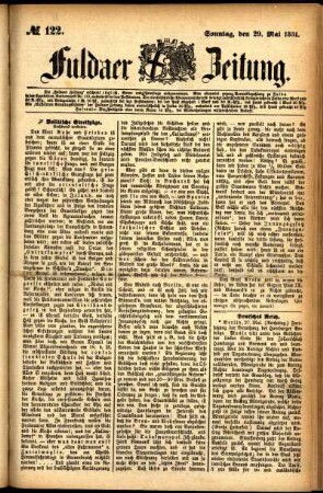 Ausgabe vom Sonntag, den 29. Mai 1881.