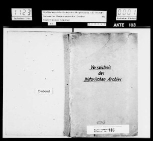 Aktenverzeichnis des historischen Archivs