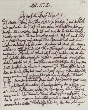 Brief an Alfons Paquet