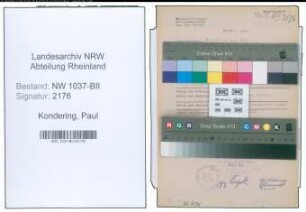 Entnazifizierung Paul Kondering , geb. 29.06.1906 (Bueroangestellter)