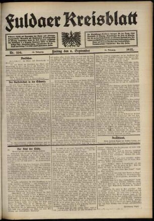 Ausgabe vom Freitag, den 06. September 1912.