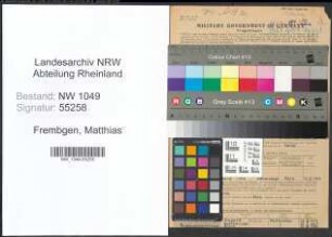 Entnazifizierung Matthias Frembgen , geb. 15.11.1896 (Lehrer)