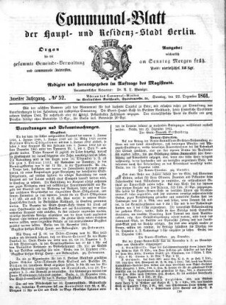 1861,52: No. 52, 22. Dezember 1861