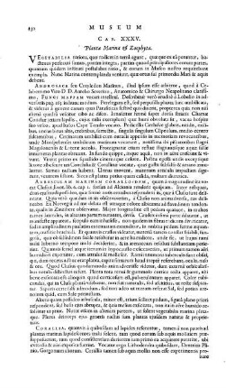 Cap. XXXV. Plantae Marinae & Zoophyta