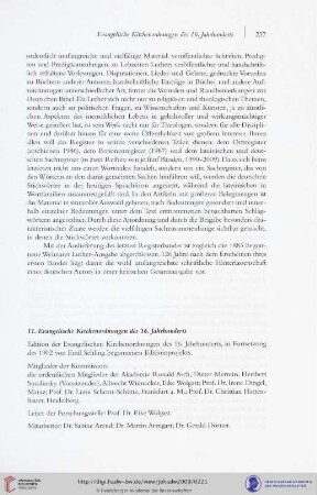 11. Evangelische Kirchenordnungen des 16. Jahrhunderts