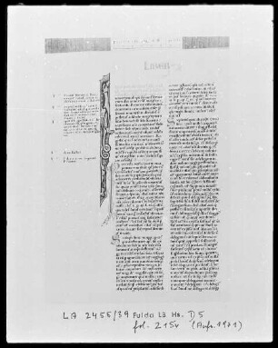 Bernardus Papiensis und andere — Initiale I, Folio 215 verso
