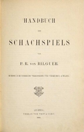 Handbuch des Schachspiels