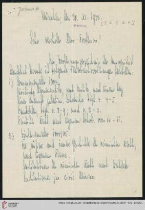 Brief von Heinrich Gwinner an Gustav Radbruch