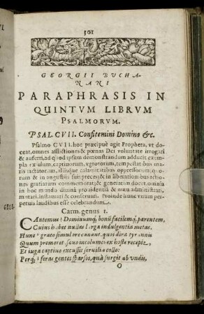 Paraphrasis In Quintum Librum Psalmorum