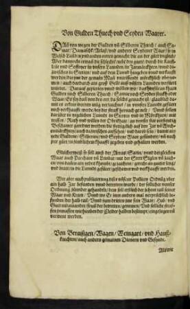 Von Gulden Thuech und Seyden Waarer.
