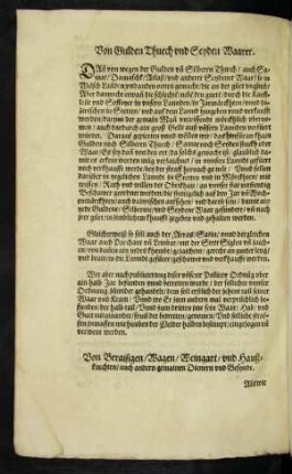 Von Gulden Thuech und Seyden Waarer.