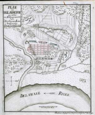 WHK 29 Nordamerikanische Kriege von 1775-1782: Plan der Besetzung von Wilmington durch Oberst Loos, 14. Septmber 1777