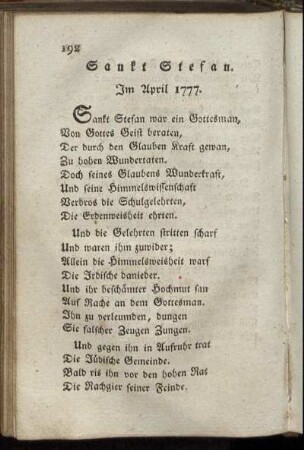 Sankt Stefan. Im April 1777. - Die Kuh.