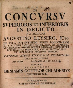 De concursu superioris et inferioris in delicto