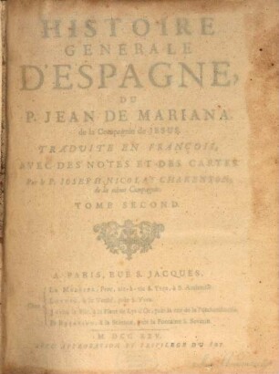 Histoire Générale D'Espagne, 2