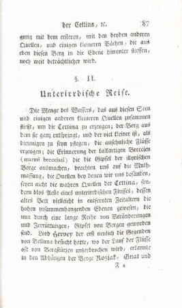 § II. Unterirdische Reise.