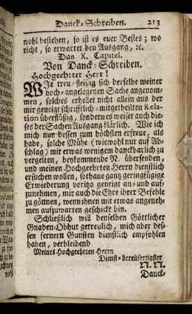Das X. Capitel. Von Danck-Schreiben.