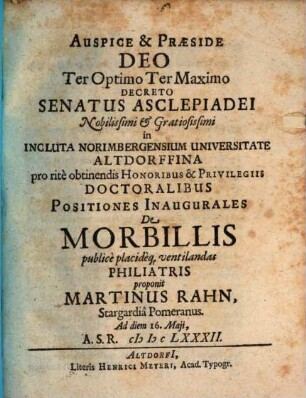 Positiones inaugurales de morbillis
