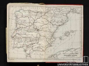 Mapa de los Ferrocarriles de la Peninsula Ibérica. Escala de 1 : 7.000.000