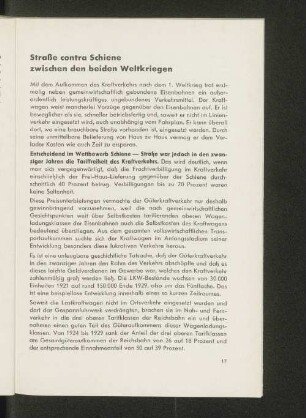 Straße contra Schiene zwischen den beiden Weltkriegen