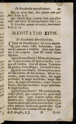 49-57, Meditatio XXVIII - XXXII
