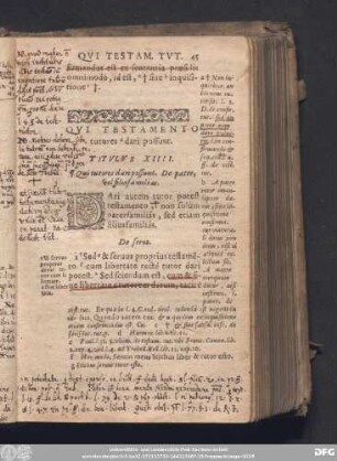 Qui Testamento tutores dari possunt. Titulus XIIII.